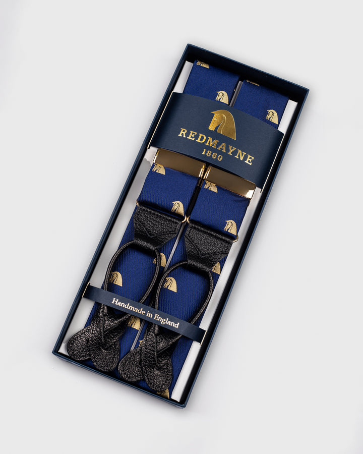 Redmayne Braces - Noble Horse/Navy/Black Ends