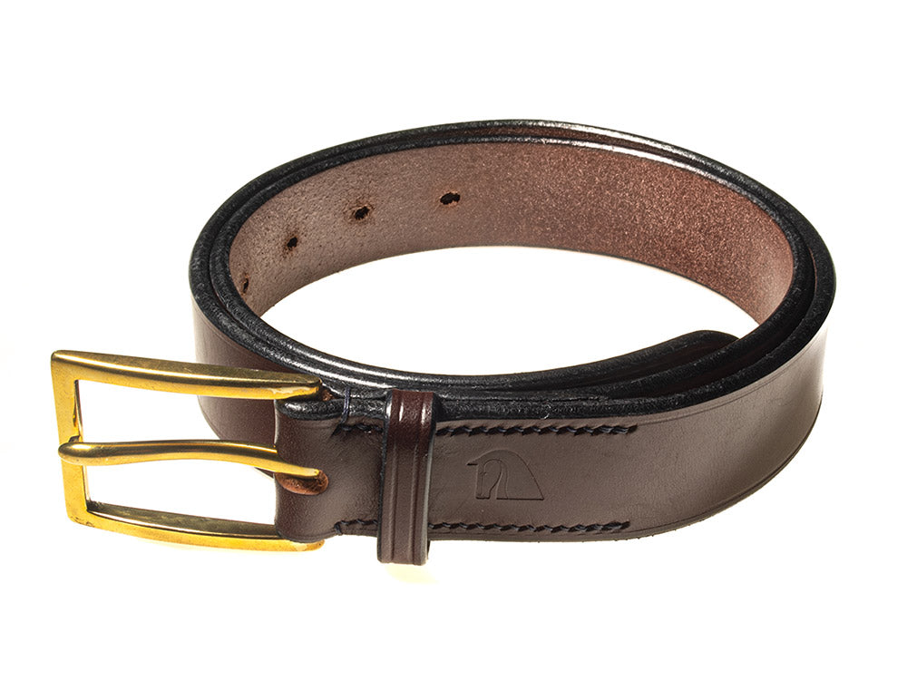 Redmayne Bridle Leather Belt - Brown with Brass Buckle
