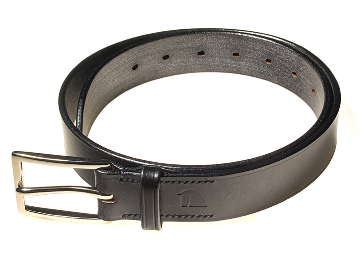 Redmayne Bridle Leather Belt - Black with Nickel Buckle
