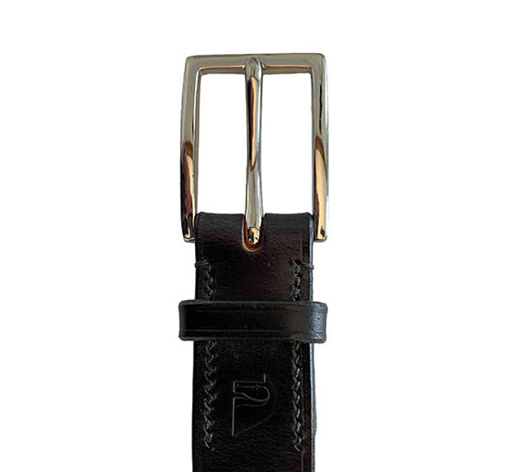 Redmayne Bridle Leather Belt - Midnight Blue with Nickel Buckle