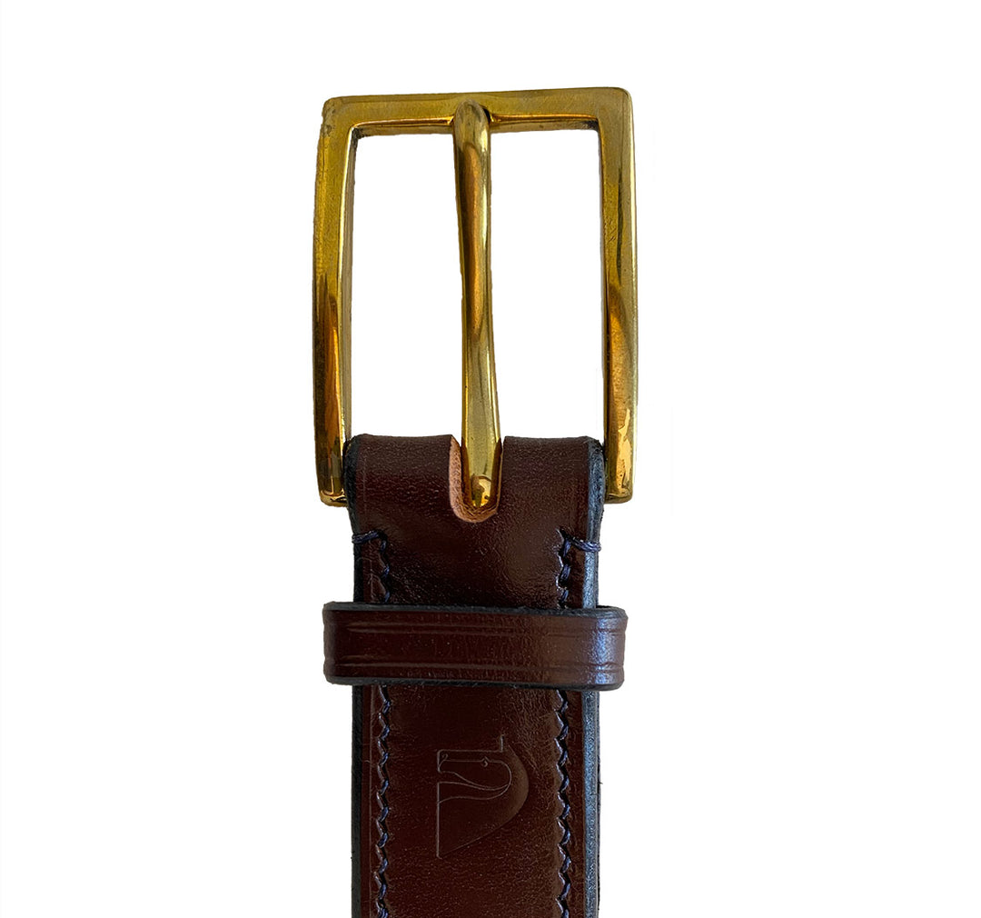 Redmayne Bridle Leather Belt - Brown with Brass Buckle