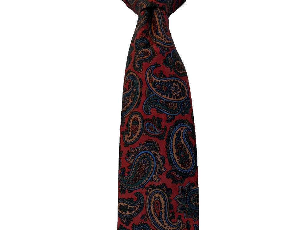 Redmayne Proper Paisley in Red Blue and Biscuit