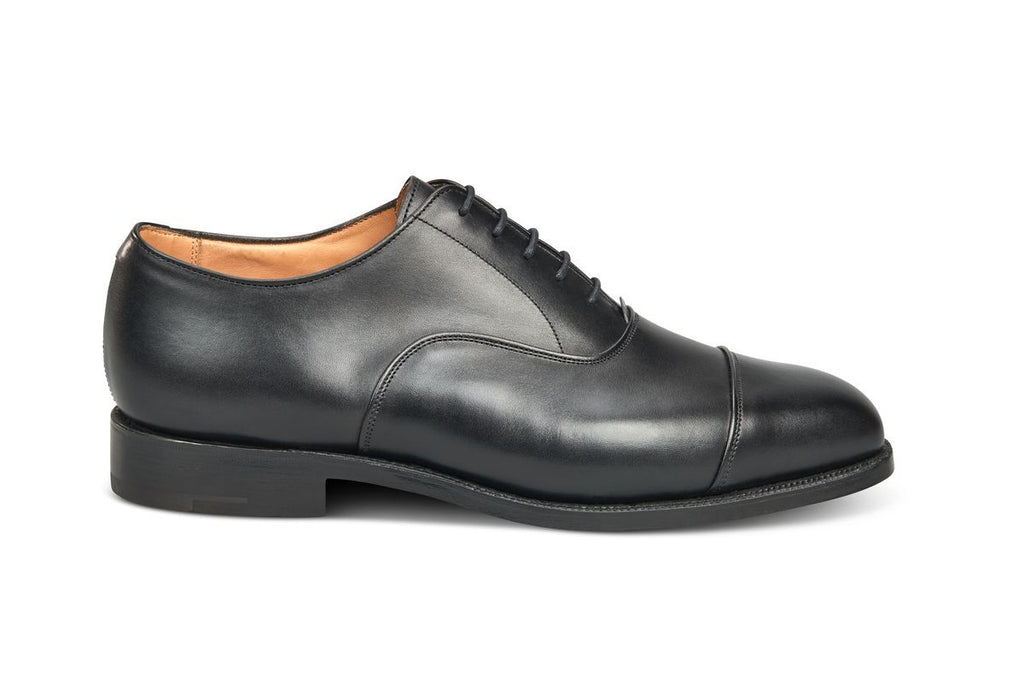 Regent Plain Toecap Oxford Town Shoe in Black Calf