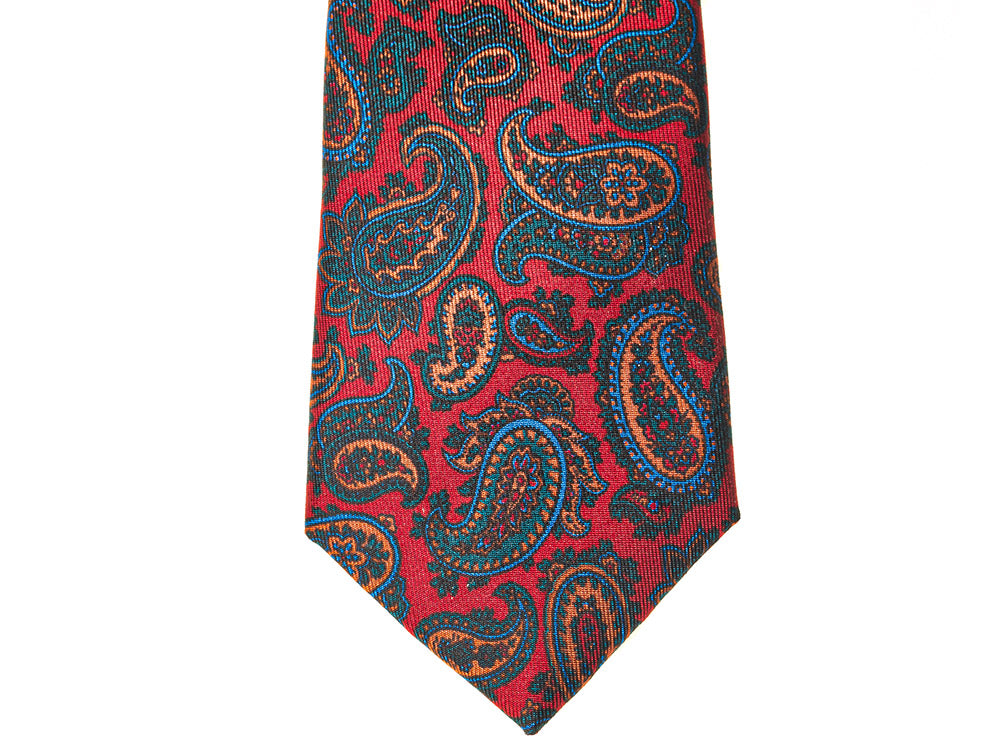 Redmayne Proper Paisley in Red Blue and Biscuit