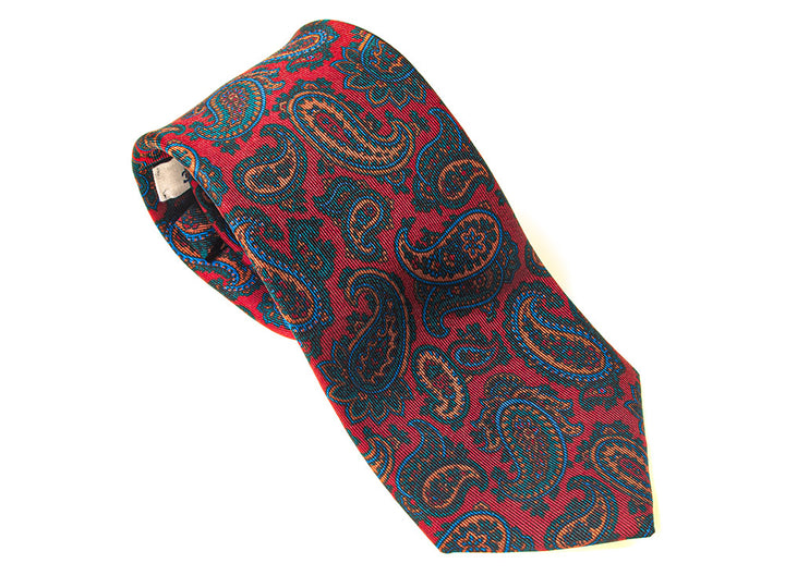 Redmayne Proper Paisley in Red Blue and Biscuit