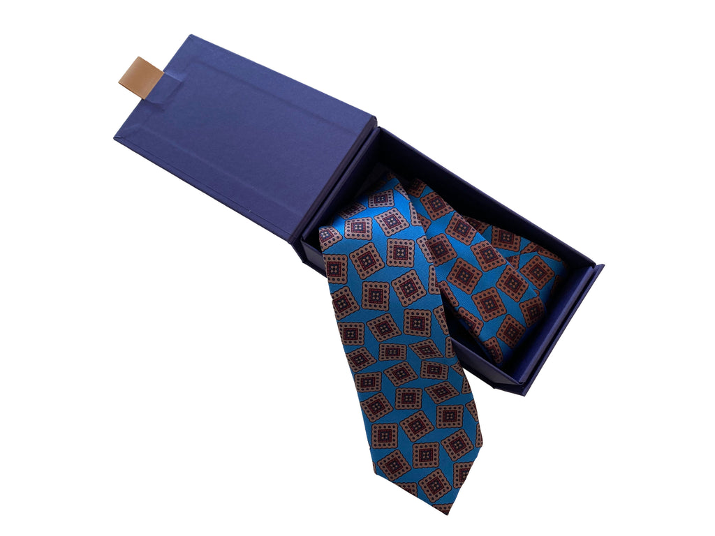 Redmayne Mid Blue and Biscuit Box