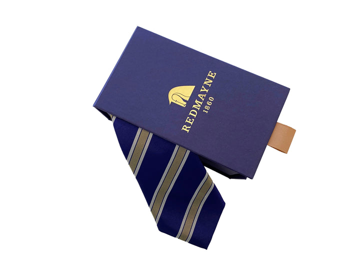 Redmayne Blue and Old Gold Club Stripe