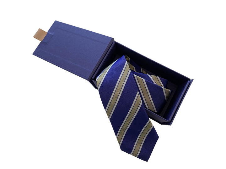 Redmayne Blue and Old Gold Club Stripe